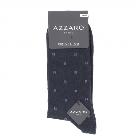 Chaussettes mi- hautes grise pour homme, AZZARO logo
