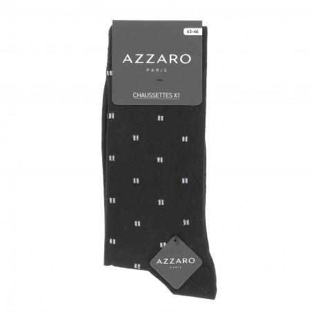 Chaussettes mi- hautes grise pour homme, AZZARO logo