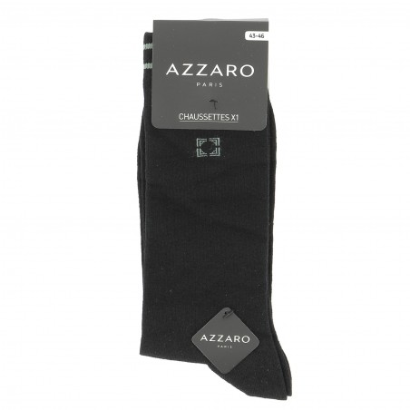 Chaussettes mi- hautes noir pour homme, AZZARO