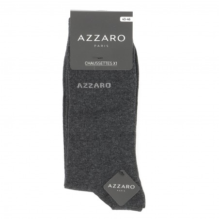 Chaussettes mi- hautes anthracite pour homme, AZZARO