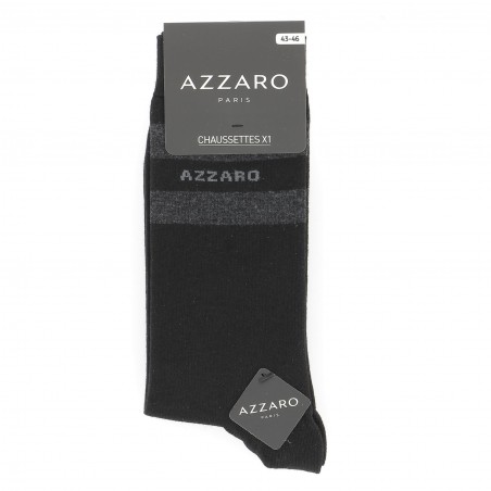 Chaussettes mi- hautes bleu marine pour homme, AZZARO logo