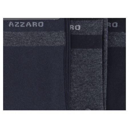 Chaussettes mi- hautes bleu marine pour homme, AZZARO logo