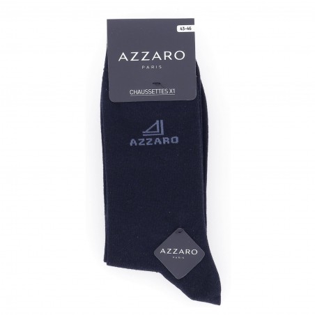 Chaussettes mi- hautes lot de trois paires  avec logo Azzaro  gris marine noir pour homme,