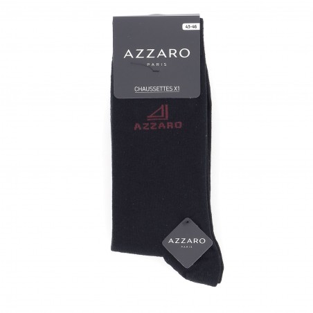 Chaussettes mi- hautes lot de trois paires  avec logo Azzaro  gris marine noir pour homme,