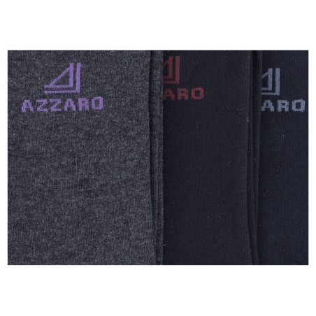 Chaussettes mi- hautes lot de trois paires  avec logo Azzaro  gris marine noir pour homme,