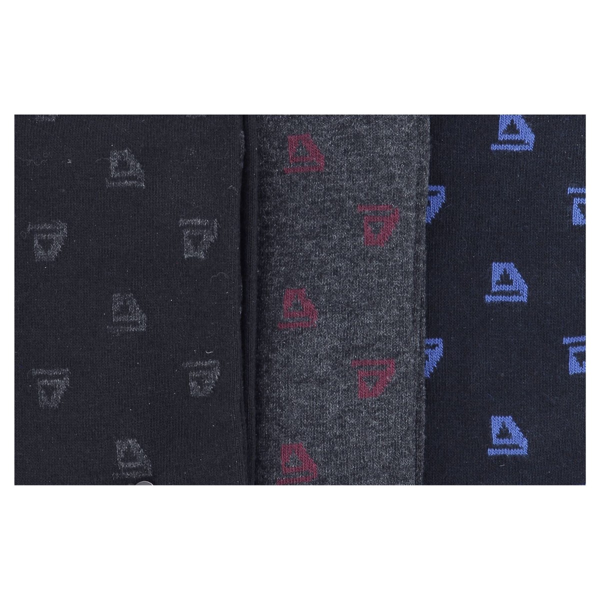 Chaussettes mi- hautes lot de trois paires avec logo Azzaro bleu marine noir gris pour homme,