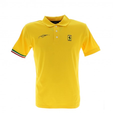 POLO FERRARI COTON 100% JAUNE 458 ITALIA