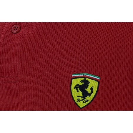 POLO FERRARI COTON 100% ROSSO CORSA LOGO