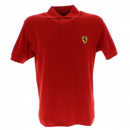 POLO FERRARI COTON 100% ROSSO CORSA LOGO