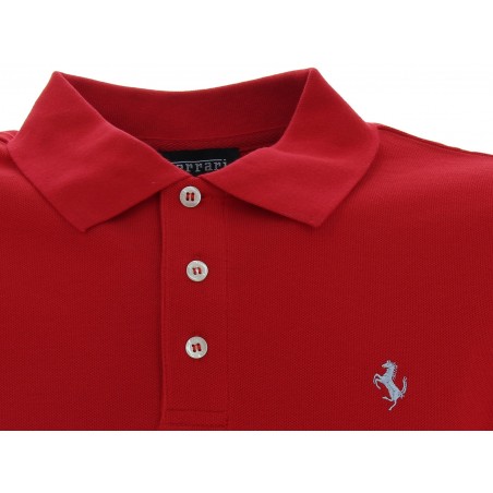 POLO FERRARI CHEVAL CABRE COTON 100% ROSSO CORSA
