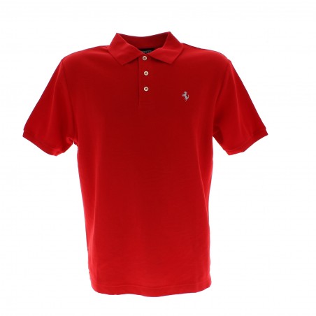 POLO FERRARI CHEVAL CABRE COTON 100% ROSSO CORSA
