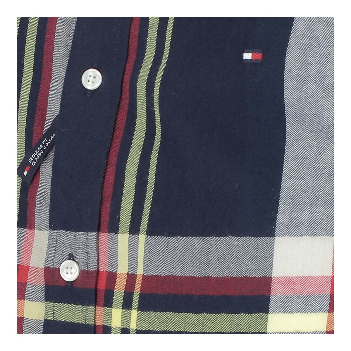 CHEMISE TOMMY HILFIGER A CARREAUX MANCHES LONGUES BLEU MARINE ET ROUGE