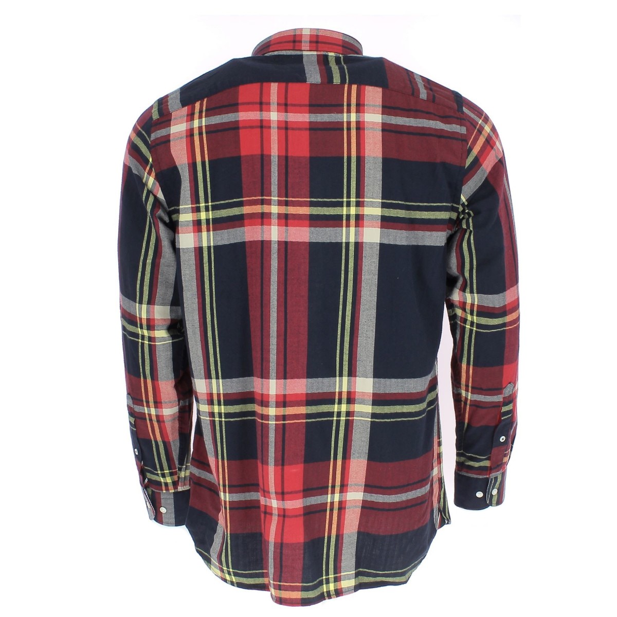 CHEMISE TOMMY HILFIGER A CARREAUX MANCHES LONGUES BLEU MARINE ET ROUGE