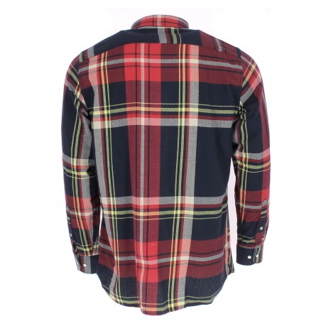 CHEMISE TOMMY HILFIGER A CARREAUX MANCHES LONGUES BLEU MARINE ET ROUGE