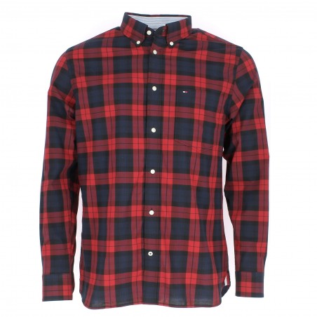 Chemise Tommy Hilfiger carreaux rouge/marine - Matière-noble 39,90€