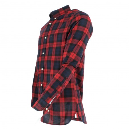 Chemise Tommy Hilfiger carreaux rouge/marine - Matière-noble 39,90€