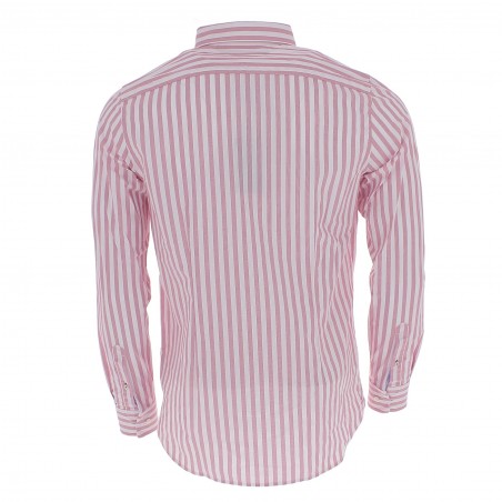 CHEMISE TOMMY HILFIGER COTON STRETCH THFLEX ROSE ET BLANCHE