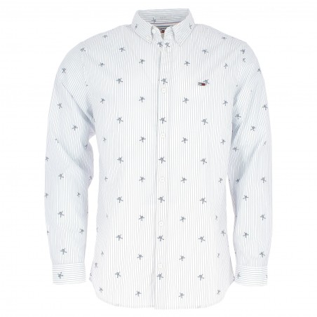 CHEMISE TOMMY HILFIGER MOTIF COSMONAUTE COTON BLANCHE