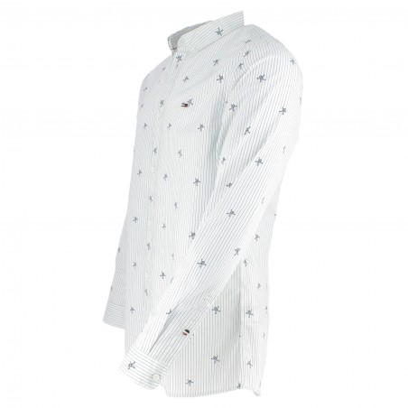 CHEMISE TOMMY HILFIGER MOTIF COSMONAUTE COTON BLANCHE
