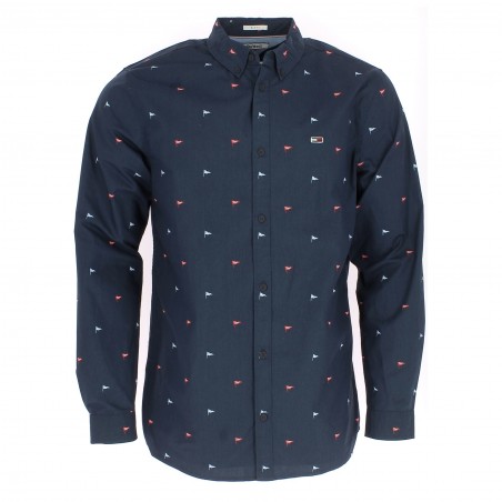 CHEMISE TOMMY HILFIGER BLEUE PAS CHERE - MATIERE-NOBLE
