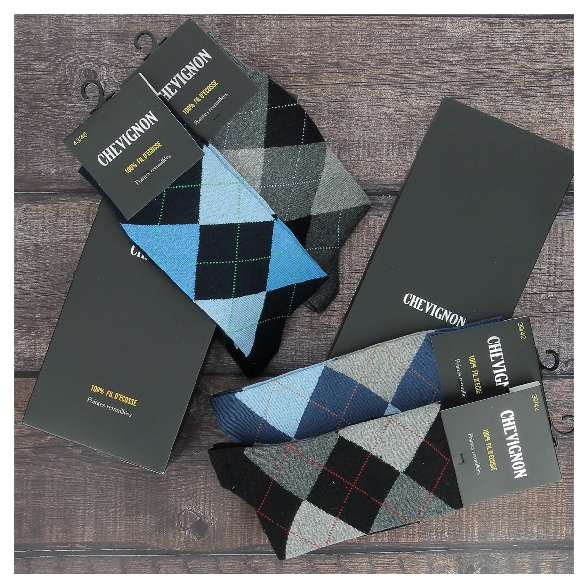 Chaussettes 100%fil d'Ecosse CHEVIGNON -Matière-noble 3.50€