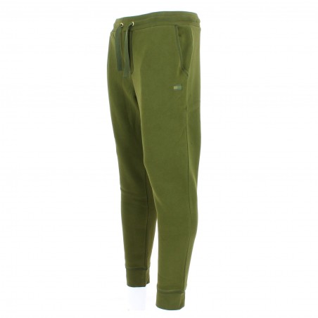 Bas de Jogging vert kaki coupe droite Tommy Hilfiger, coton molletonné