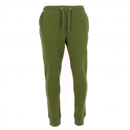 Bas de Jogging vert kaki coupe droite Tommy Hilfiger, coton molletonné