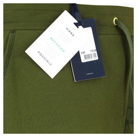 Bas de Jogging vert kaki coupe droite Tommy Hilfiger, coton molletonné