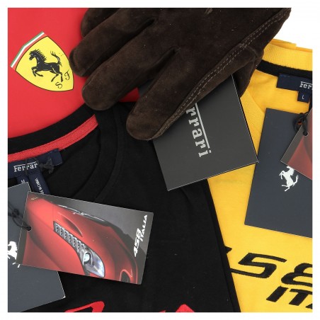 Tee S classique SCUDERIA FERRARI 458 ITALIA, jaune rouge, logo Ferrari