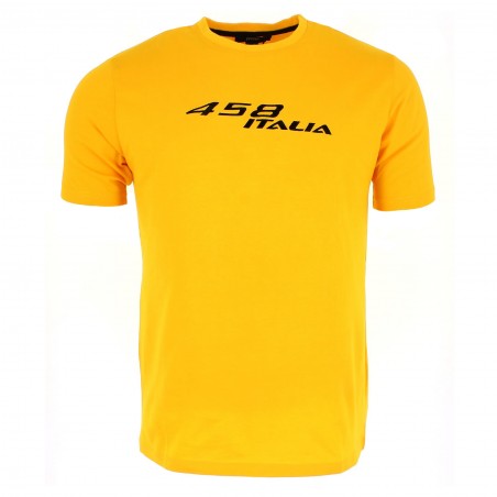 Tee S classique SCUDERIA FERRARI 458 ITALIA, jaune rouge, logo Ferrari