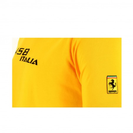 Tee S classique SCUDERIA FERRARI 458 ITALIA, jaune rouge, logo Ferrari