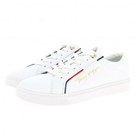 BASKET FEMME TOMMY SIGNATURE BLANCHE-MATIERE NOBLE- 59€