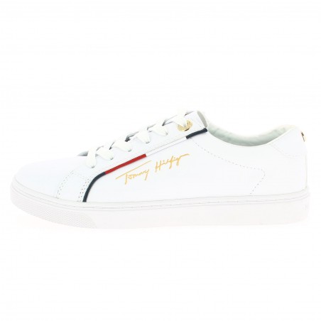 BASKET FEMME TOMMY SIGNATURE BLANCHE-MATIERE NOBLE- 59€