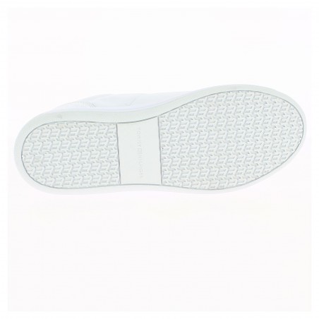 BASKET FEMME TOMMY HILFIGER LEATHER BLANCHE- MATIERE NOBLE 59€