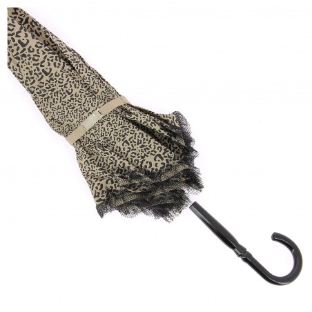 Parapluie  LOLLIPOPS beige motif léopard solide- Matière-noble -29 €