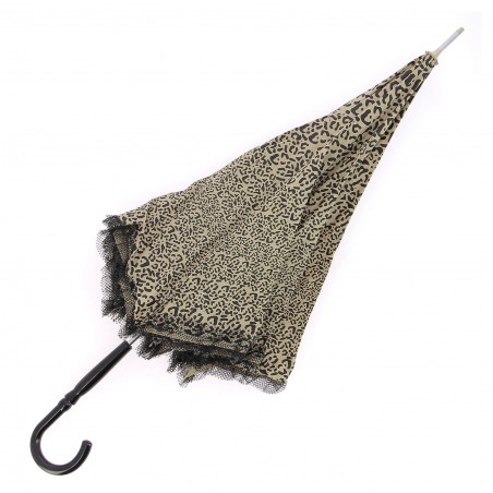 Parapluie  LOLLIPOPS beige motif léopard solide- Matière-noble -29 €