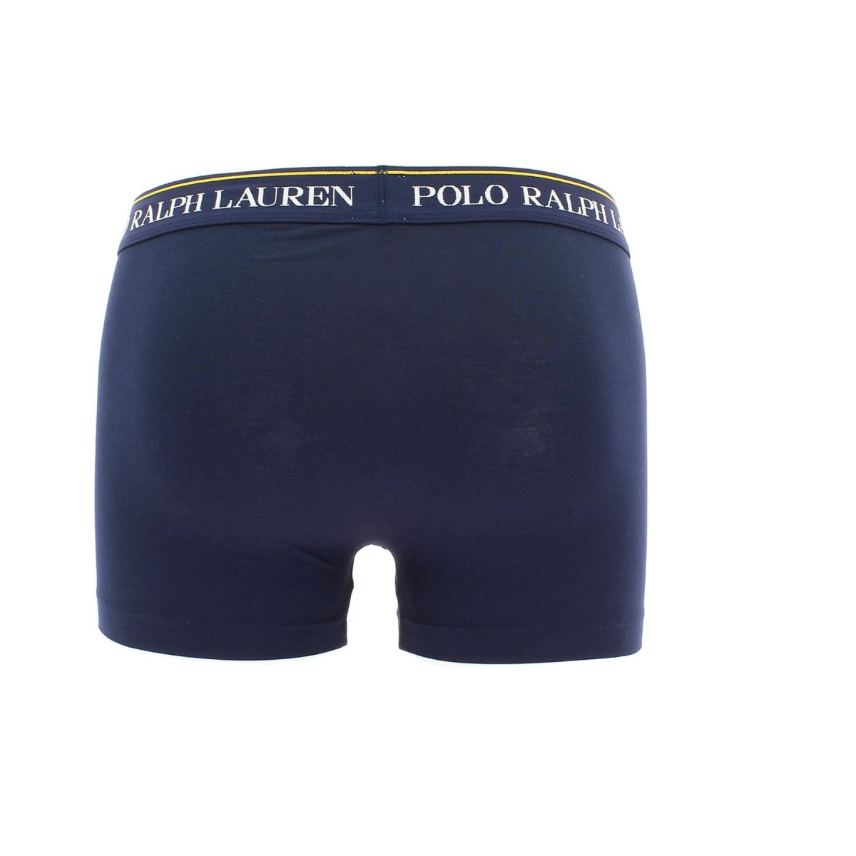 BOXER RALPH LAUREN MARINE LISERE ROUGE OU JAUNE STRETCH COTON matiere-noble, caleçon homme pas cher