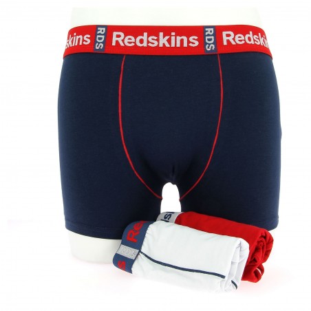 BOXERS  COTON ORGANIQUE PACK DE 3, couleurs : blanc, marine, rouge,  | matiere-noble caleçon homme pas cher