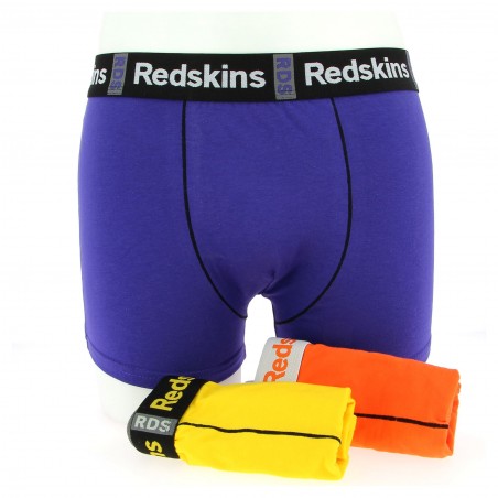Boxers Redskins pack de 3 : violet, jaune, orange -matiere-noble 14.90€