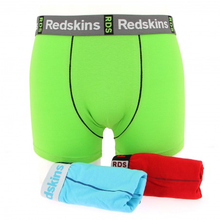 Boxers Redskins pack de 3 : vert, bleu, rouge -Matiere-noble 14.90€