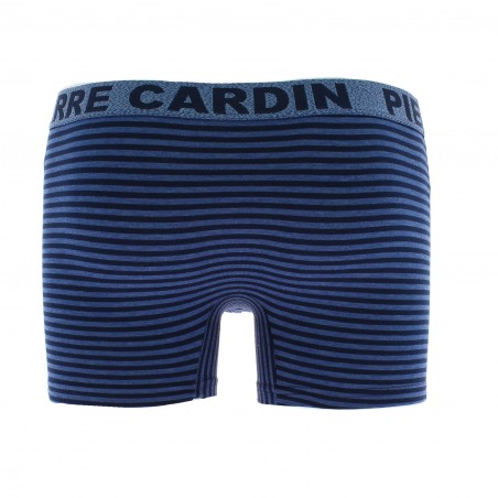 Boxer PIERRE CARDIN. uni ou rayé, bleu, gris, noir, ceinture élastique et d'une poche avant doublée, caleçon homme pas cher