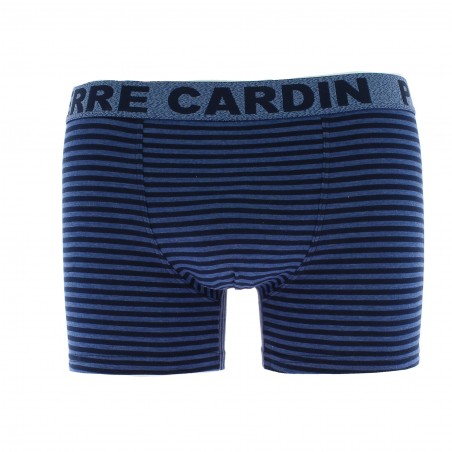 Boxer PIERRE CARDIN. uni ou rayé, bleu, gris, noir, ceinture élastique et d'une poche avant doublée, caleçon homme pas cher