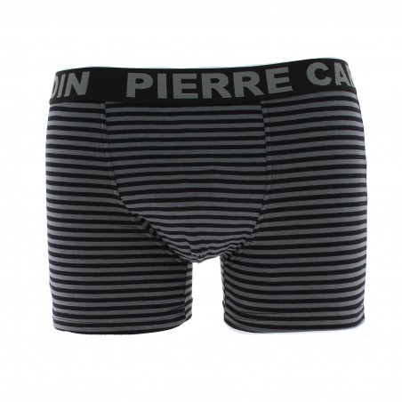 Boxer PIERRE CARDIN. uni ou rayé, bleu, gris, noir, ceinture élastique et d'une poche avant doublée, caleçon homme pas cher