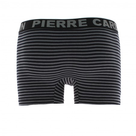 Boxer PIERRE CARDIN. uni ou rayé, bleu, gris, noir, ceinture élastique et d'une poche avant doublée, caleçon homme pas cher