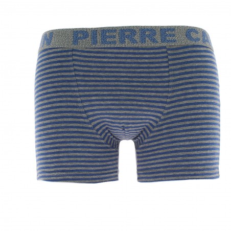 Boxer PIERRE CARDIN. uni ou rayé, bleu, gris, noir, ceinture élastique et d'une poche avant doublée, caleçon homme pas cher