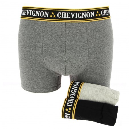 Boxer Chevignon PACK DE 3 : anthracite, gris, noir - Matiere-noble 14.90€