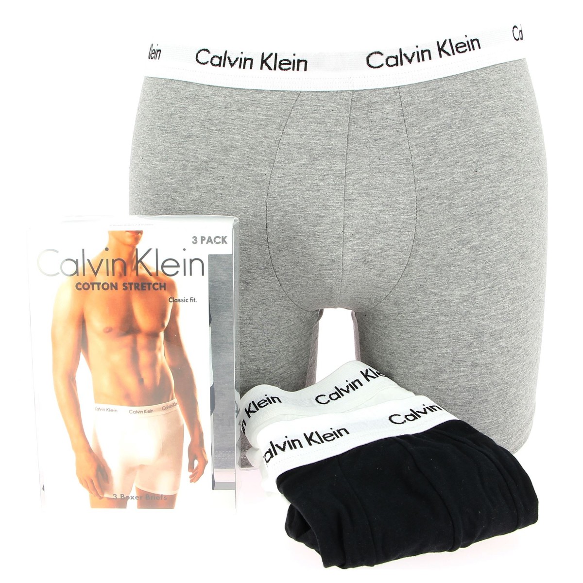BOXERS Calvin Klein PACK de 3 blanc, noir, gris - Matiere-noble 23.90€