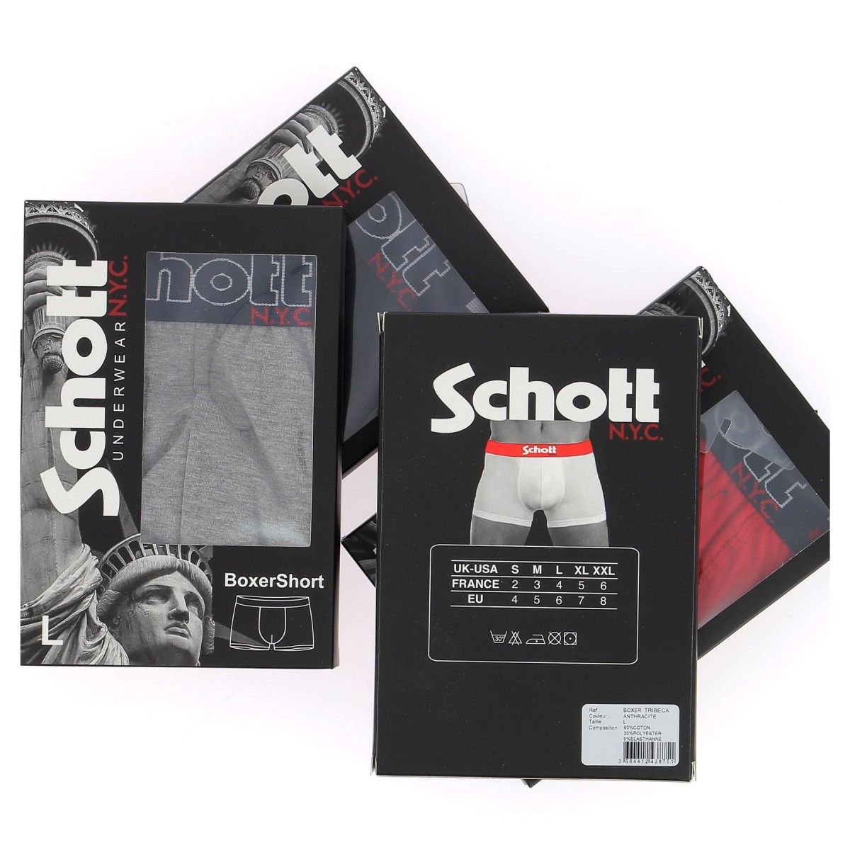 Boxer Schott NYC noir - Matière-noble 4.99€