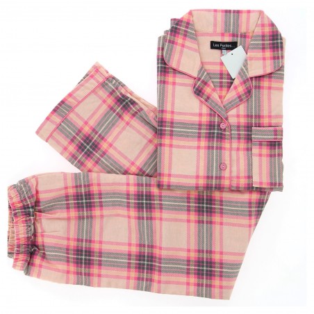 Pyjama tartan femme LES PETITES rose - Matière noble 24,90€