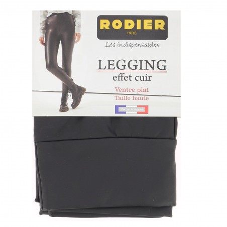 Legging  cuir RODIER noir chic, confortable, Matière noble
